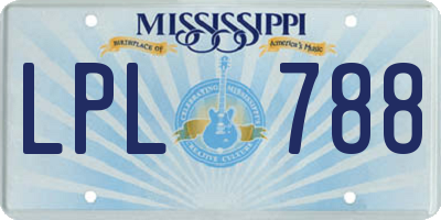 MS license plate LPL788