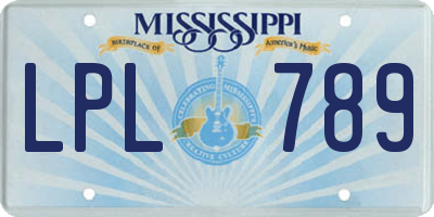 MS license plate LPL789