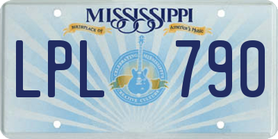 MS license plate LPL790
