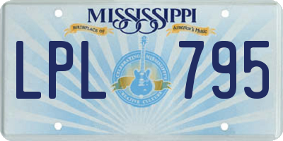 MS license plate LPL795
