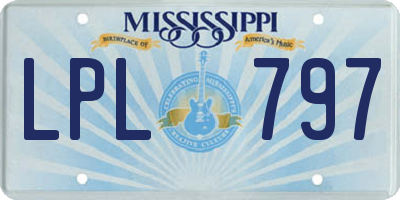 MS license plate LPL797