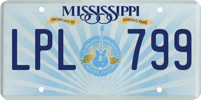 MS license plate LPL799