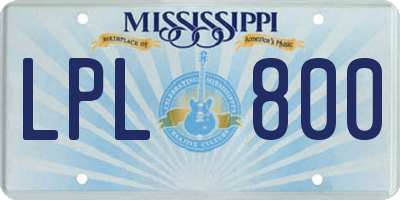 MS license plate LPL800