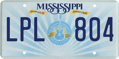 MS license plate LPL804