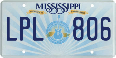 MS license plate LPL806