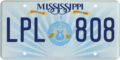 MS license plate LPL808