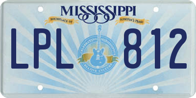 MS license plate LPL812