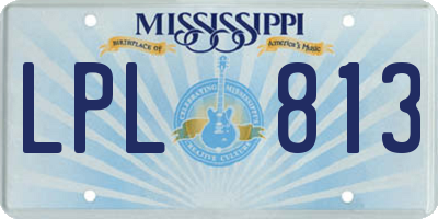 MS license plate LPL813