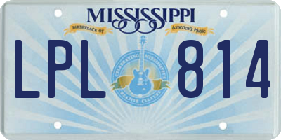 MS license plate LPL814