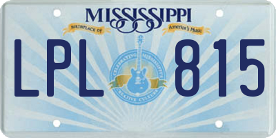 MS license plate LPL815