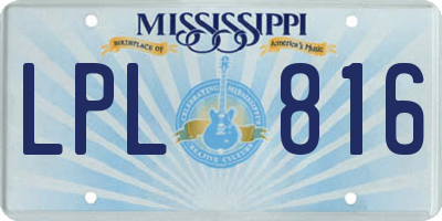 MS license plate LPL816