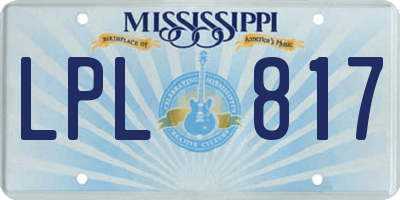 MS license plate LPL817
