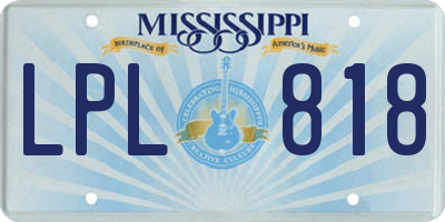 MS license plate LPL818