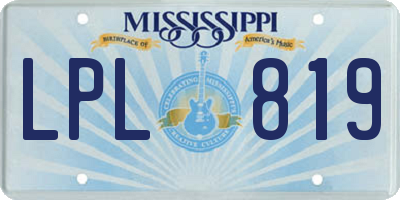 MS license plate LPL819
