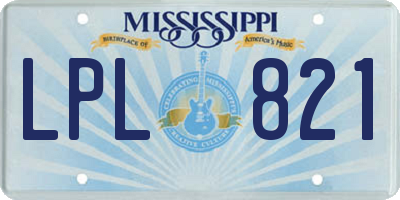 MS license plate LPL821