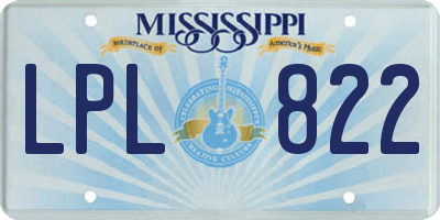 MS license plate LPL822