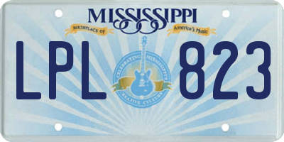 MS license plate LPL823