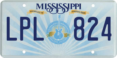 MS license plate LPL824