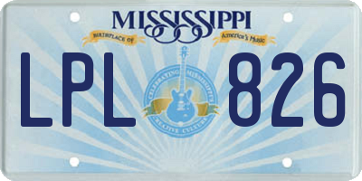 MS license plate LPL826