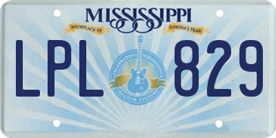 MS license plate LPL829