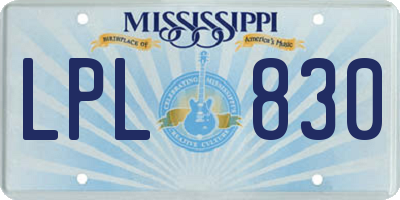 MS license plate LPL830