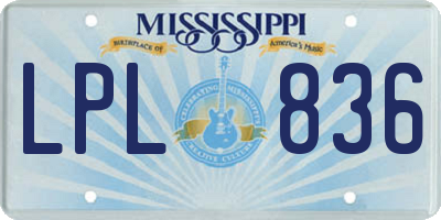MS license plate LPL836