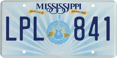 MS license plate LPL841