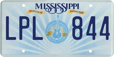 MS license plate LPL844