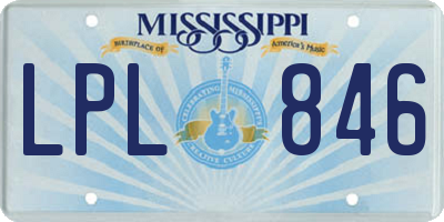 MS license plate LPL846