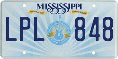 MS license plate LPL848