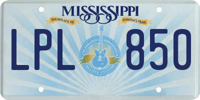 MS license plate LPL850
