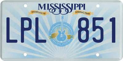 MS license plate LPL851