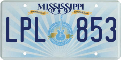 MS license plate LPL853