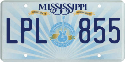 MS license plate LPL855