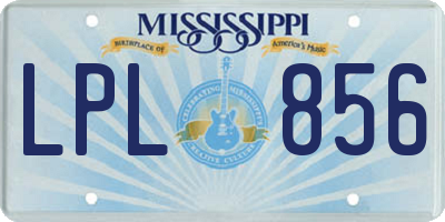 MS license plate LPL856