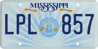 MS license plate LPL857