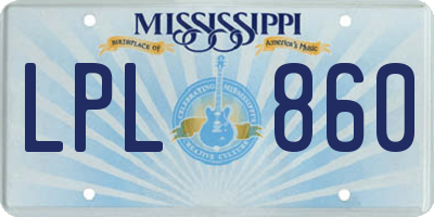 MS license plate LPL860
