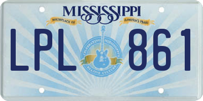 MS license plate LPL861