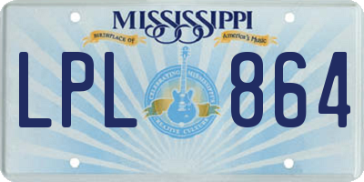 MS license plate LPL864