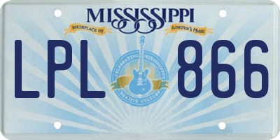 MS license plate LPL866