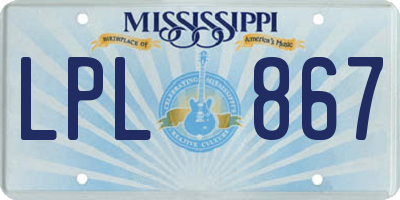 MS license plate LPL867