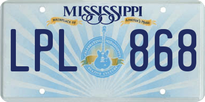 MS license plate LPL868