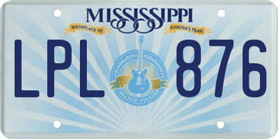 MS license plate LPL876