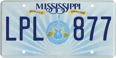 MS license plate LPL877