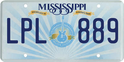 MS license plate LPL889