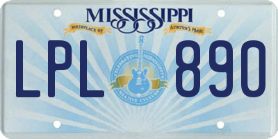 MS license plate LPL890