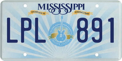 MS license plate LPL891