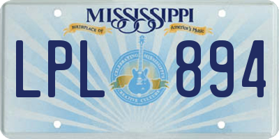 MS license plate LPL894