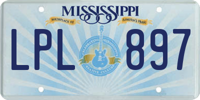 MS license plate LPL897