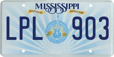 MS license plate LPL903